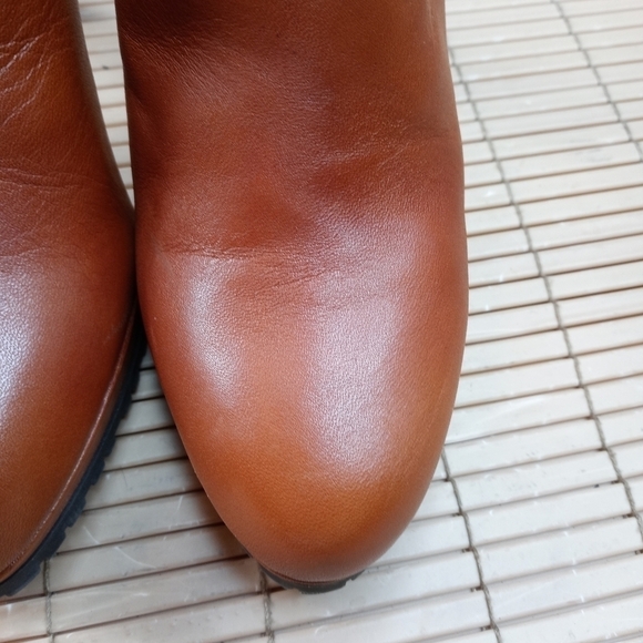 Gianni Bini women's brown leather platform 5" heel side zip boots. Sz 9.5M. New - Picture 7 of 10